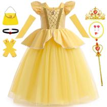Fantasia: vestido Luzlen Belle Princess com acessórios 3-4T para meninas