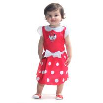 Fantasia Vestido Minnie Bebe Vermelho - Tamanho M (18 meses) - 922014- Sulamericana