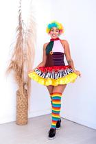 Fantasia Vestido Palhaça Adulto Feminina Carnaval Halloween Zumbi Terror Festa Circo - Fest Island