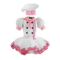 Fantasia Vestido Para Bebê Chef de Cozinha Feminina Com Chapéu
