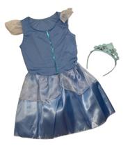 Fantasia Vestido Princesa azul Cinderela Com Tiara - Master Toy