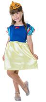 Fantasia Vestido Princesa Branca De Neve Com Linda Tiara Fantasia Vestido Princesa Branca De Neve Com Linda Tiara