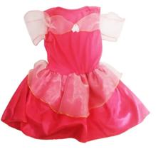 Fantasia Vestido Princesa Rosa Aurora Com Tiara Fantasia Vestido Princesa Rosa Aurora Com Tiara