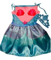 Fantasia Vestido Sereia Infantil Divertido Com Tiara - Master Toy
