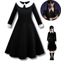 Fantasia Vestido Wandinha Infantil Família Addams