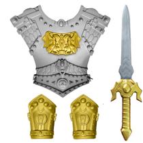 Fantasia Viking com Espada Escudo de mão e Peitoral Infantil