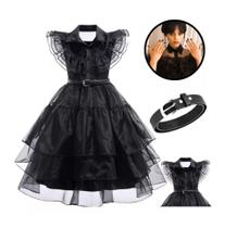 Fantasia Wandinha Infantil Festa Halloween