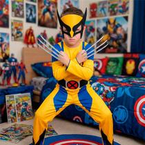 Fantasia Wolverine Infantil Menino Longa Clássica X-Men com Máscara Fantasia Wolverine Infantil Menino Longa Clássica X-Men com Máscara