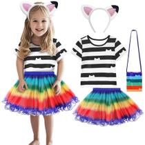 Fantasia YODISON Girls Cat Dream Cabin com tutu arco-íris 5-6T