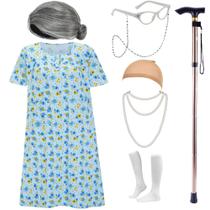 Fantasia ZeroShop Old Lady para crianças, escola de 100 dias de Halloween