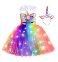 Fantasia ZeroStage Light Up Unicorn para meninas de 7 a 8 anos com faixa de cabeça