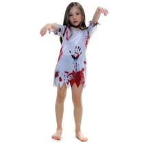 Fantasia Zumbi Feminino Vestido Infantil - Halloween Fantasia Zumbi Feminino Vestido Infantil - Halloween