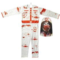 Fantasia Zumbi Infantil Feminina de Halloween Enfermeira Com Máscara Fantasia Zumbi Infantil Feminina de Halloween Enfermeira Com Máscara