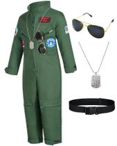 Fantasias de Piloto de Caça para Meninos (3T-4T) com Óculos de Sol Fantasias de Piloto de Caça para Meninos (3T-4T) com Óculos de Sol