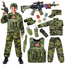 Fantasias Militares Metemot Kids Army para Meninos (3 a 12 anos) - Com Brinquedos