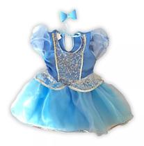 Fantasias New Born Princesa Cinderela Disney Menina Bebê Gestante - Tha Tha Fantasias