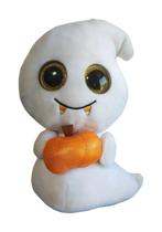 Fantasma De Pelúcia Com Abobora Halloween Branco 24cms