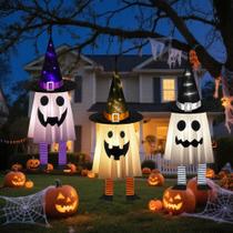Fantasmas pendurados iluminados ao ar livre de Halloween HALOGATE 91x38cm Fantasmas pendurados iluminados ao ar livre de Halloween HALOGATE 91x38cm