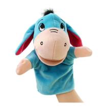 Fantoche Burrinho Azul Pelúcia De Mão Teatro Infantil Animais 25cm