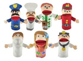 Fantoche Das Profissões Kit Com 7 Personagens