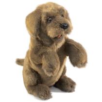 Fantoche de mão Folkmanis Cachorro Sentado de Pelúcia Marrom Fantoche de mão Folkmanis Cachorro Sentado de Pelúcia Marrom