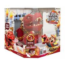 Fantoche de Plástico Dragão Chain Breakerz Zinder com Som e Animação Vermelho BR2265 - Multikids