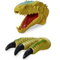 Fantoche + Garra De Mão Verde Dinossauro Tiranossauro Rex - Adijomar
