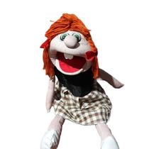 Fantoche menina com pintinhas, fantoche de mão Fantoche menina com pintinhas, fantoche de mão