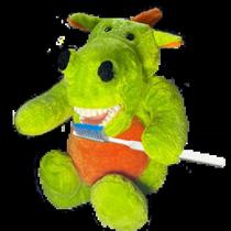 Fantoche Odontológico Pelúcia Macro Arcada Dinossauro Verde