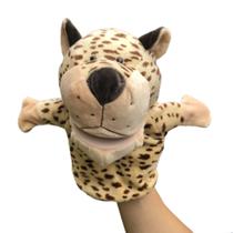 Fantoche Onça Pelúcia De Mão Teatro Infantil Animais 25cm