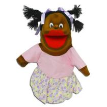 Fantoche pequeno 3d em tecido: menina negra - luqueta - 97