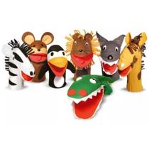 Fantoches 25cm Kit Com 7 Personagens De Animais Selvagens