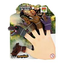 Fantoches de Dedo Dedoches Dinossauros Kit com 5 Sortidos DM