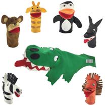 Fantoches de Mão 25cm Feltro Kit Com 7 Personagens De Animais Selvagens - Posta Rapido Shop