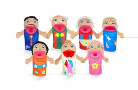 Fantoches Família Feltro 7 Personagens Carlu Brinquedos