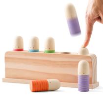 Fantoches multicoloridos Pop Up Toy Etucdose de madeira com mais de 3 anos Fantoches multicoloridos Pop Up Toy Etucdose de madeira com mais de 3 anos