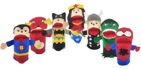 Fantoches Super-heróis 25cm - 7 Personagens Em Tecido Feltro