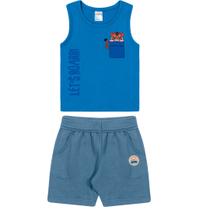 Fantoni Camiseta Machão + Short Moletinho (80108 - 80378) Tam:1Cor:Azul/Azul Infinito