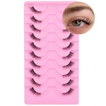 FANXITON Meias Cílios 13 mm Visual Natural Olho de Gato 10 Pares
