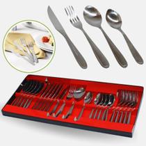 FaqJogo de Talheres Kit Conjunto Colher Garfo Faca Colher de Sobremesa Inox Premium Luxo 24 Pçs - SQ FaqJogo de Talheres Kit Conjunto Colher Garfo Faca Colher de Sobremesa Inox Premium Luxo 24 Pçs - SQ