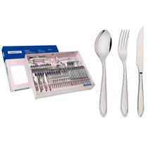 Faqueiro 100 Peças Laguna Aço Inox Tramontina Facas Churrasco Brilho Detalhes no Cabo Faqueiro 100 Peças Laguna Aço Inox Tramontina Facas Churrasco Brilho Detalhes no Cabo