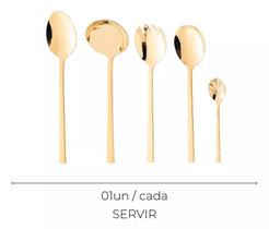 Faqueiro 101 Pçs Aço Inox Caixa Litografada Firenze Dourado