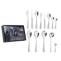 Faqueiro 101 Peças de Aço Inox com Caixa Litografada Pérola Wolff