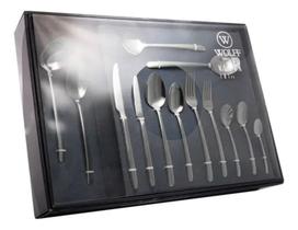 Faqueiro 101 pecas de aco inox com caixa litografada viena