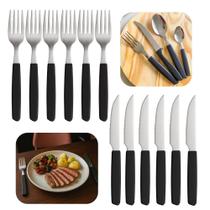 Faqueiro 12 Peças 6 Garfos 6 Facas Cabo Preto de Plástico Berlin Em Casa Tem Faqueiro 12 Peças 6 Garfos 6 Facas Cabo Preto de Plástico Berlin Em Casa Tem