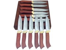 Faqueiro 12 peças Arkhip Churrita Doze 5'' Cabo Madeira Caixa