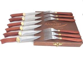 Faqueiro 12 peças Arkhip Churrita Grill 5'' Cabo Madeira Caixa