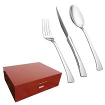 Faqueiro 130 Peças Berna Aço Inox com Estojo de Madeira Wolff