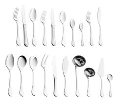 Faqueiro 130 pecas de aco inox com caixa litografada avalon