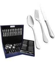 Faqueiro 130 Peças Geneve Em Aço Inox Wolff Com Estojo De Madeira Faqueiro 130 Peças Geneve Em Aço Inox Wolff Com Estojo De Madeira